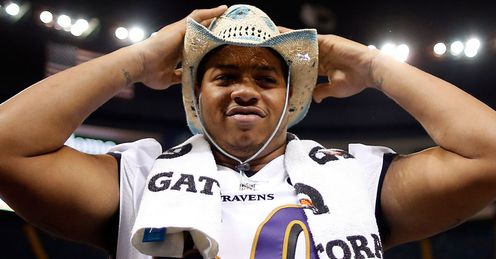 Antoine McClain: one of the 'energetic' Ravens at the Super Bowl XLVII media day