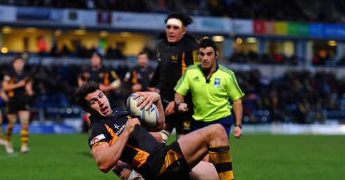 Charlie Davies London Wasps try Charlie Davies London Wasps try