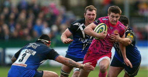 Henry Slade makes a break Exeter Chiefs v Bath rugby Henry Slade makes a break Exeter Chiefs v Bath rugby