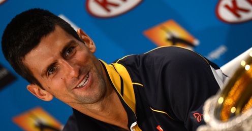 Novak Djokovic: struck 47 winners to Murray's 29 to win the trophy