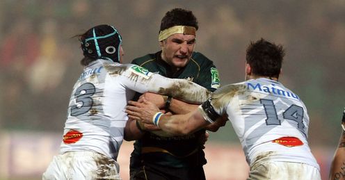 Phil Dowson is tackled Northampton v Castres Heineken Cup Phil Dowson is tackled Northampton v Castres Heineken Cup