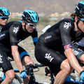 Bradley Wiggins was forced to check-up following a crash in front of his at the finish but stayed upright
