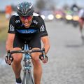 In the team's first cobbled Classic an acceleration on the 'Lange Munte' section of pave put Juan Antonio Flecha clear...