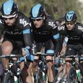 David Lopez, Bradley Wiggins and Sergio Henao were busy all day for Team Sky