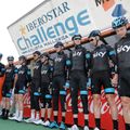 Team Sky are presented to the fans at the start of the day