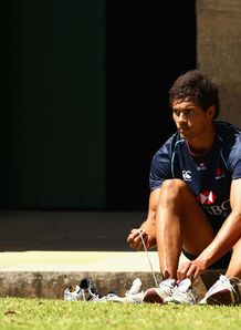 Ben Volavola lacing up boots for Waratahs