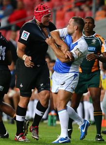 David Bulbring of Southern Kings and Alby Mathewson of Western Force David Bulbring of Southern Kings and Alby Mathewson of Western Force