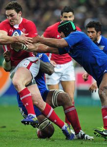 George North of Wales is tackled by Thierry Dusautoir of France George North of Wales is tackled by Thierry Dusautoir of France