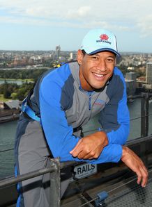 Israel Folau on Sydney Harbour Bridge