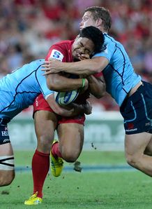 Reds centre Ben Tapuai taking it up Reds centre Ben Tapuai taking it up