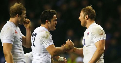 Brad Barritt of England shakes hands with Chris Robshaw Brad Barritt of England shakes hands with Chris Robshaw