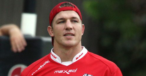 Jean Deysel in red Sharks jersey Jean Deysel in red Sharks jersey