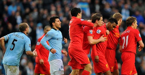 Manchester City v Liverpool Daniel Sturridge celeb