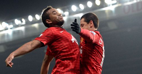 Manchester United v Reading Javier Hernandez celeb