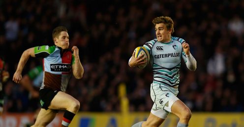 Toby Flood scores try for Leicester Tigers v Harlequins Toby Flood scores try for Leicester Tigers v Harlequins