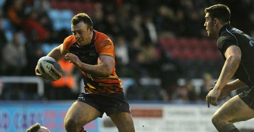 Widnes Stefan Marsh breaks through to score Widnes Stefan Marsh breaks through to score