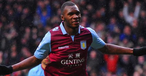 Christian Benteke: converted from the spot to put Villa on track for a 2-1 victory
