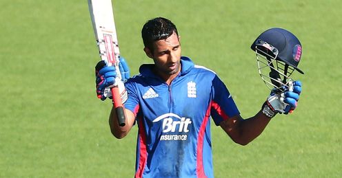 Varun Chopra England Lions celebrating ton against Australia A Hobart