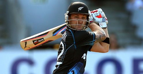 Brendon McCullum New Zealand batting against England in the third ODI in Auckland