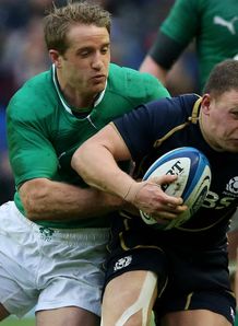 Luke Fitzgerald tackling Duncan Weir Luke Fitzgerald tackling Duncan Weir