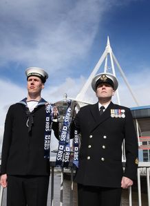 Six Nations trophy outside Millennium Stadium