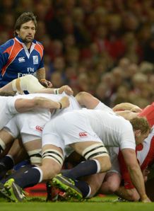 referee Steve Walsh scrum collapses Wales England referee Steve Walsh scrum collapses Wales England