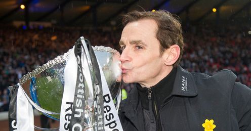 Saints manager Danny Lennon after the Cup final victory