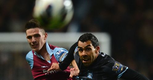 Aston Villa v Manchester City Carlos Tevez Ciaran Clark