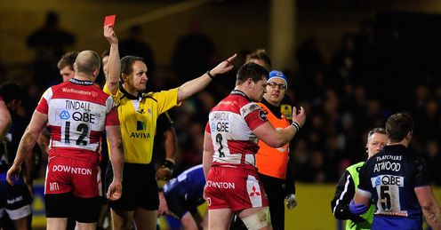 Bath v Gloucester Darren Dawidiuk sent off Bath v Gloucester Darren Dawidiuk sent off
