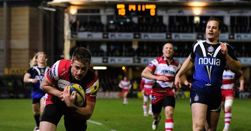Bath v Gloucester Henry Trinder try Bath v Gloucester Henry Trinder try