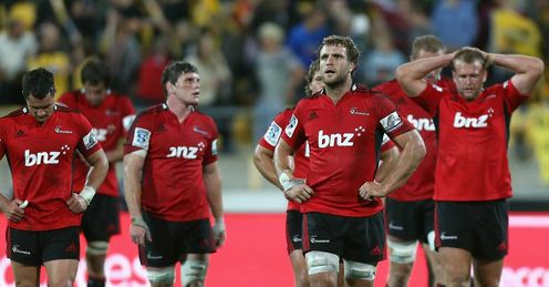 Crusaders players downcast after losing to Hurricanes Crusaders players downcast after losing to Hurricanes