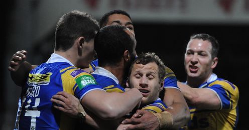 Leeds celebrate v Wigan Leeds celebrate v Wigan
