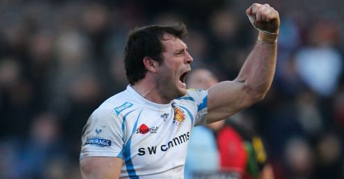 Luke Arscott of Exeter celebrates Luke Arscott of Exeter celebrates