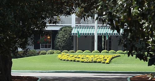Welcome to the Masters: a glimpse of the under-stated clubhouse from Magnolia Lane