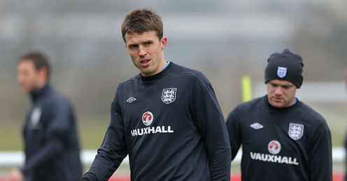 Michael Carrick and Wayne Rooney England Training