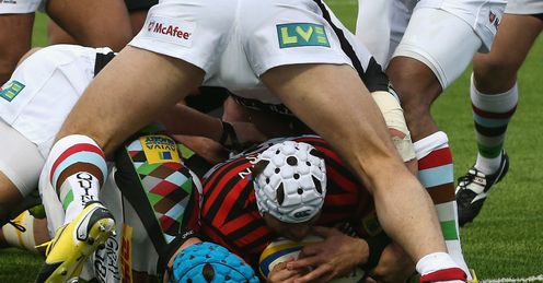 Schalk Brits of Saracens dives over for a try Schalk Brits of Saracens dives over for a try
