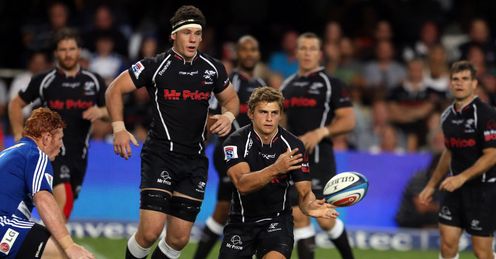 Sharks fly half Pat Lambie passing Sharks fly half Pat Lambie passing