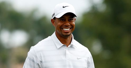 Tiger Woods: Smiling at the front