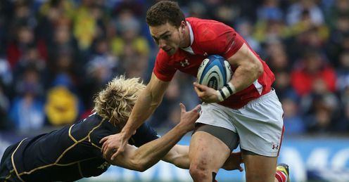 George North Wales making a break against Scotland Six Nations George North Wales making a break against Scotland Six Nations