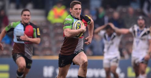 Tom Williams Harlequins sprinting away for a try against Bath LV= Cup semi-finals Tom Williams Harlequins sprinting away for a try against Bath LV= Cup semi-finals