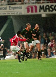 1997 - Jeremy Guscott of the British Lions drops the winning goal against South Africa during the Second Test 1997 - Jeremy Guscott of the British Lions drops the winning goal against South Africa during the Second Test