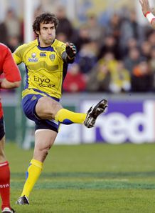 Clermont s Australian fly half Brock James C kicks v Munster 2008 Clermont s Australian fly half Brock James C kicks v Munster 2008