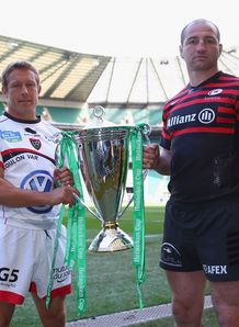 Jonny Wilkinson of Toulon poses alongside Steve Borthwick of Saracens Jonny Wilkinson of Toulon poses alongside Steve Borthwick of Saracens