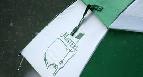 It was a wet start to day two at Augusta