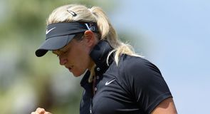Norway's Suzann Pettersen shares the first-round lead after a four-under-par 68.