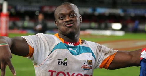 Cheetahs wing Raymond Rhule celebrating Cheetahs wing Raymond Rhule celebrating