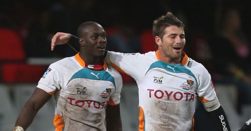 Raymond Rhule with Willie le Roux Cheetahs Super rugby 2013 Raymond Rhule with Willie le Roux Cheetahs Super rugby 2013