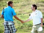 Poulter (L): Congratulating Aiken on his win