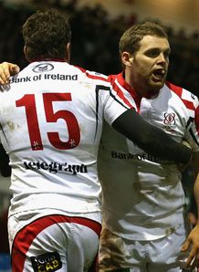 Ulster celebrate Darrenn Cave Jared Payne Ulster celebrate Darrenn Cave Jared Payne