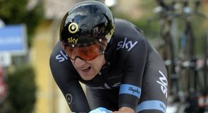Sir Bradley Wiggins gave it everything after battling back from a puncture and finished the test second